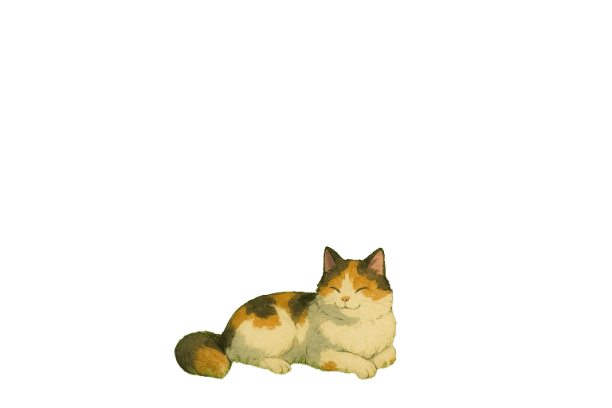 Illustration of a Calico cat sitting